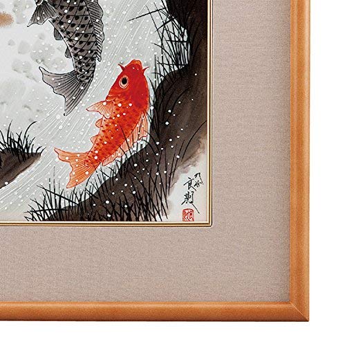 Amazon.co.jp: 九谷焼 陶額 鯉の滝登り サイズ 縦43.0cm × 横36.0cm